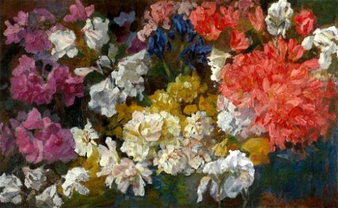 Piet Mondriaan - Flower arrangement with rhodondendrons and irises - A616 - Piet Mondrian, catalogue raisonné