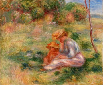 Pierre-Auguste Renoir - Woman and Child in the Grass (Femme avec enfant sur l'herbe) - BF111 - Barnes Foundation