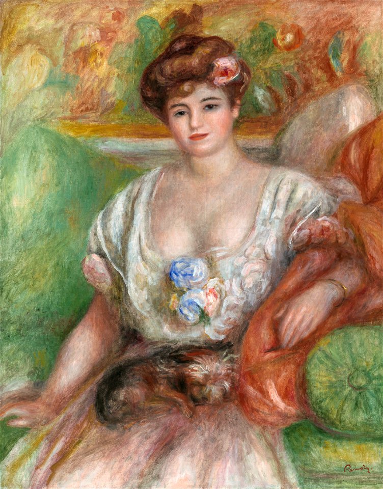 Pierre-Auguste Renoir - Portrait of Misia Sert (Jeune femme au griffon) - BF565 - Barnes FoundationFXD