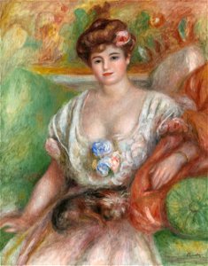 Pierre-Auguste Renoir - Portrait of Misia Sert (Jeune femme au griffon) - BF565 - Barnes FoundationFXD