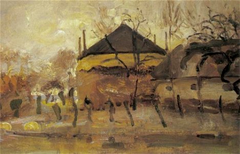 Piet Mondriaan - Barn and haystack behind row of willows - A320 - Piet Mondrian, catalogue raisonné