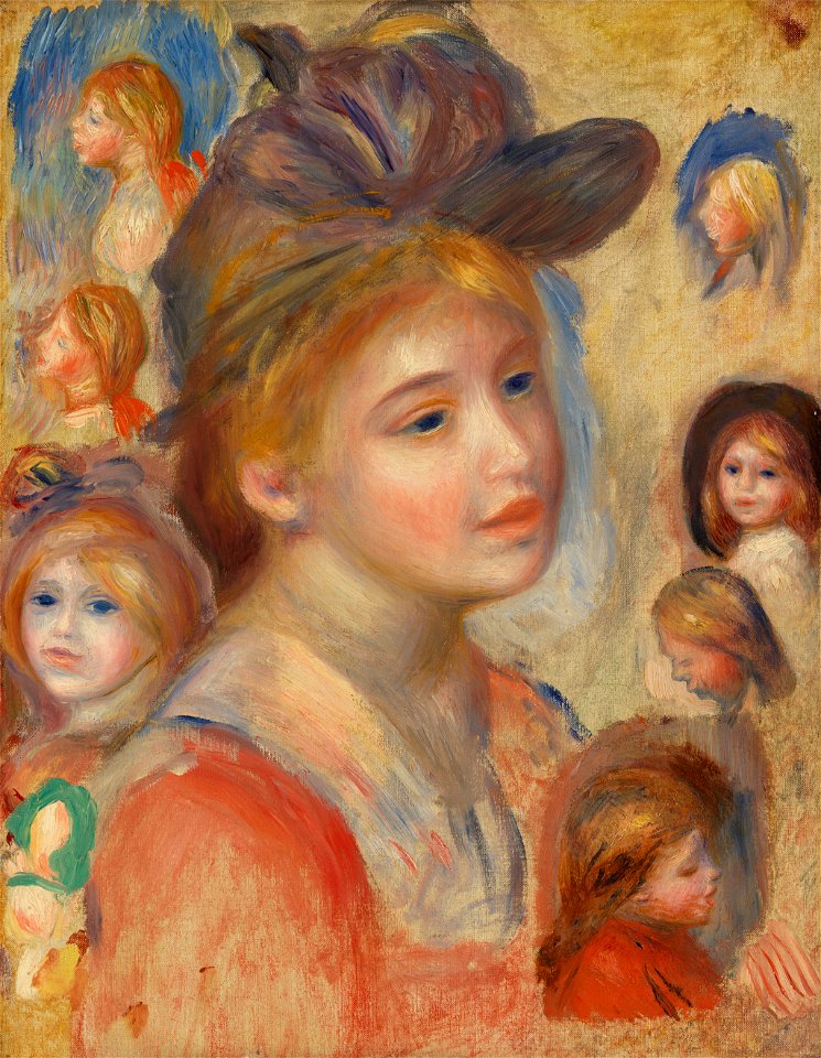 Pierre-Auguste Renoir - Study of Girls' Heads (Étude de têtes de jeunes filles) - BF474 - Barnes Foundation