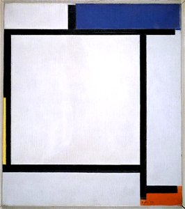 Piet Mondriaan - Composition with blue, black, yellow and red - B135 - Piet Mondrian, catalogue raisonné. Free illustration for personal and commercial use.