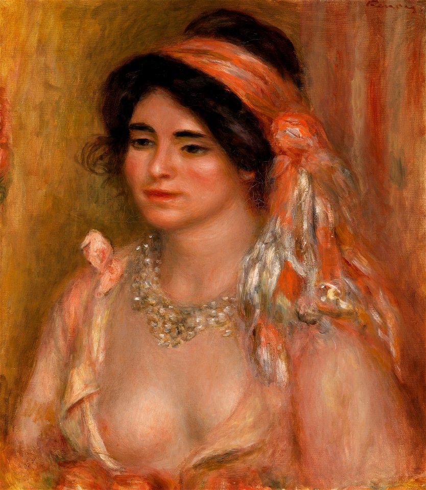 Pierre-Auguste Renoir - Woman with Black Hair (Jeune femme avec cheveux noirs, buste) - BF1 - Barnes Foundation