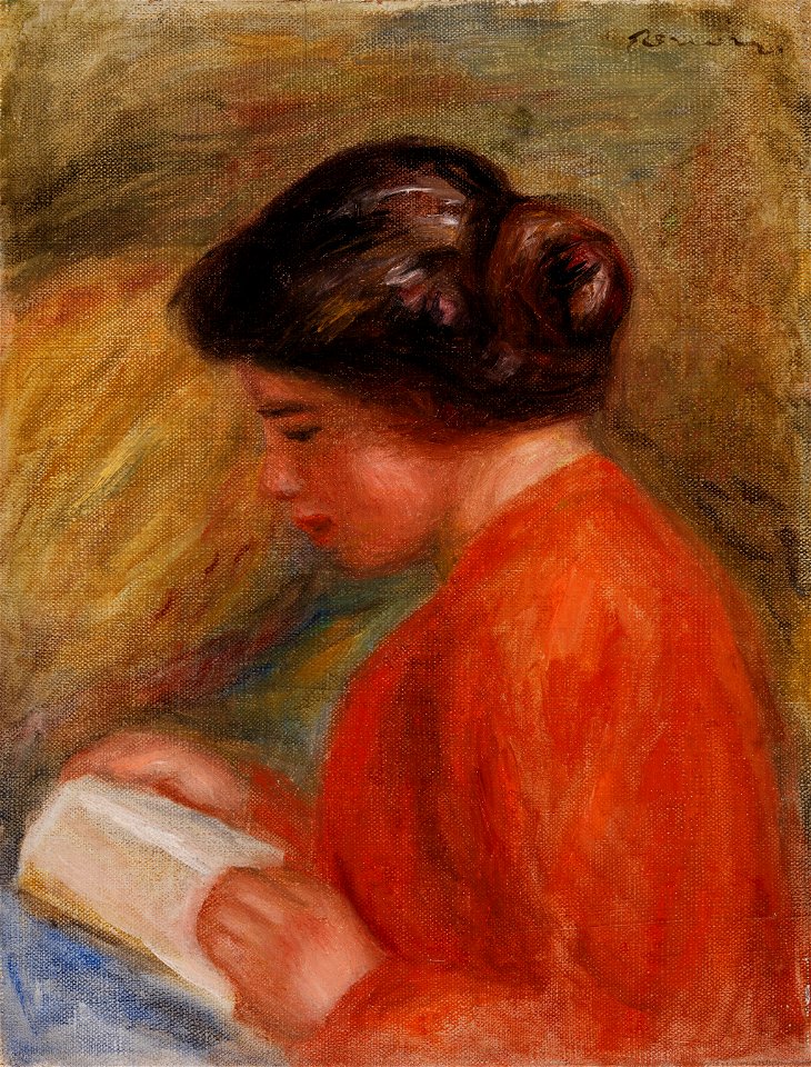 Pierre-Auguste Renoir - Young Woman Reading (Jeune femme lisant, buste) - BF58 - Barnes Foundation