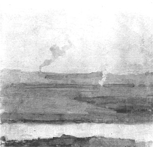 Piet Mondriaan - Polder landscape, smoke rising in background - A235 - Piet Mondrian, catalogue raisonné