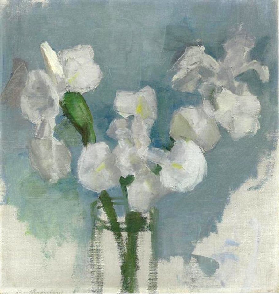 Piet Mondriaan - White irises against a light blue background I - A628 - Piet Mondrian, catalogue raisonné