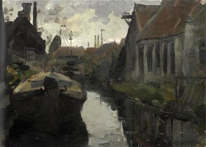 Piet Mondriaan - Lange Bleekerssloot with barge - A180 - Piet Mondrian, catalogue raisonné