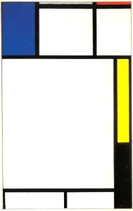 Piet Mondriaan - Composition with blue, red, yellow, and black - B142 - Piet Mondrian, catalogue raisonné. Free illustration for personal and commercial use.