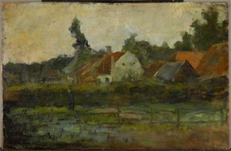 Piet Mondriaan - Farm buildings with fence in foreground - 0333469 - Kunstmuseum Den Haag