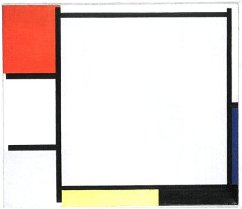 Piet Mondriaan - Composition with red, blue, yellow, black and gray - B137 - Piet Mondrian, catalogue raisonné. Free illustration for personal and commercial use.