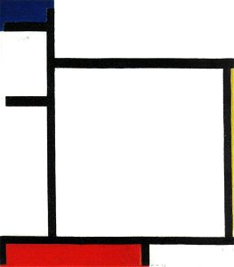 Piet Mondriaan - Composition with blue, yellow, red and gray - B134 - Piet Mondrian, catalogue raisonné. Free illustration for personal and commercial use.