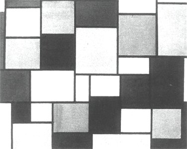 Piet Mondriaan - Composition with color planes and gray lines 2 - B93 - Piet Mondrian, catalogue raisonné. Free illustration for personal and commercial use.