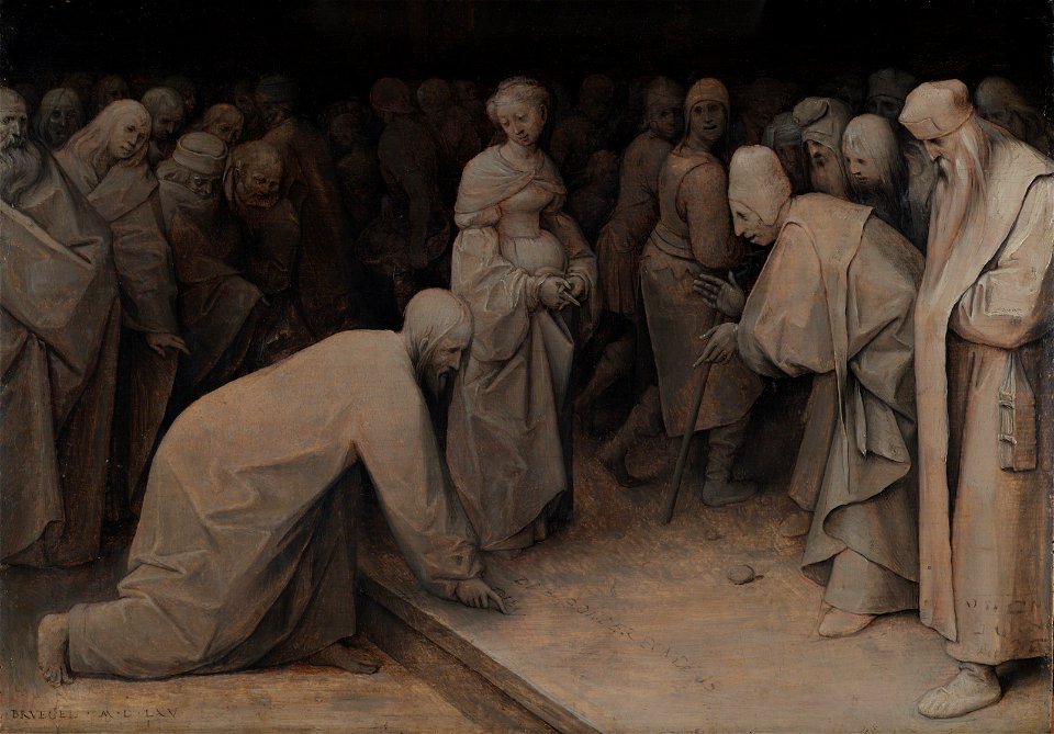 Pieter Bruegel (I) - Christ and the woman taken in adultery