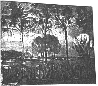 Piet Mondriaan - Farm setting, four tall trees in the foreground II - A519 - Piet Mondrian, catalogue raisonné