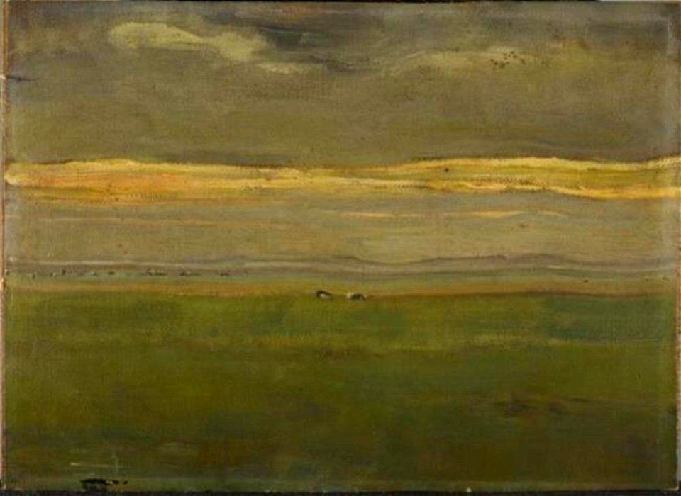 Piet Mondriaan - Evening landscape with cows - 0333471 - Kunstmuseum Den Haag