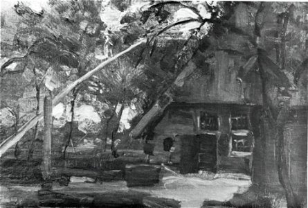 Piet Mondriaan - Farmhouse façade with well boom at left - A543 - Piet Mondrian, catalogue raisonné