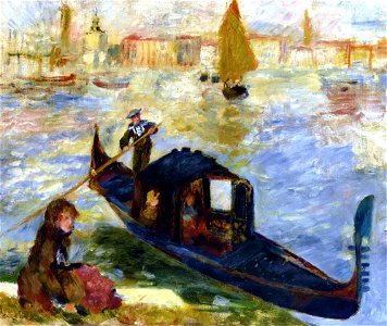 Pierre-Auguste Renoir 044 (A Gondola on the Grand Canal, Venice). Free illustration for personal and commercial use.