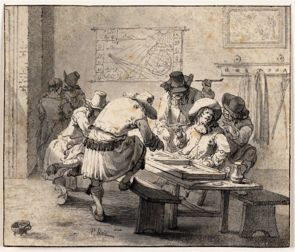 Pieter Bout - Trictrac players