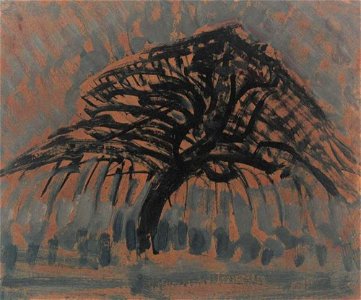 Piet Mondriaan - Oil sketch for blue apple tree series - A668 - Piet Mondrian, catalogue raisonné