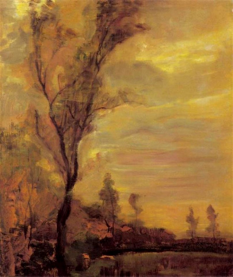 Piet Mondriaan - Field with row of trees at left - A580 - Piet Mondrian, catalogue raisonné