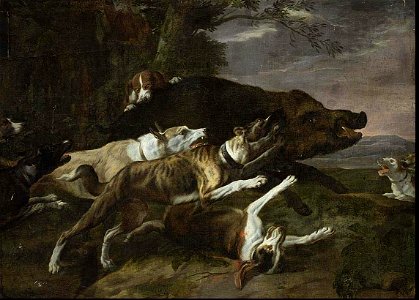Pieter Boel - Hounds Assailing a Boar - WGA2330