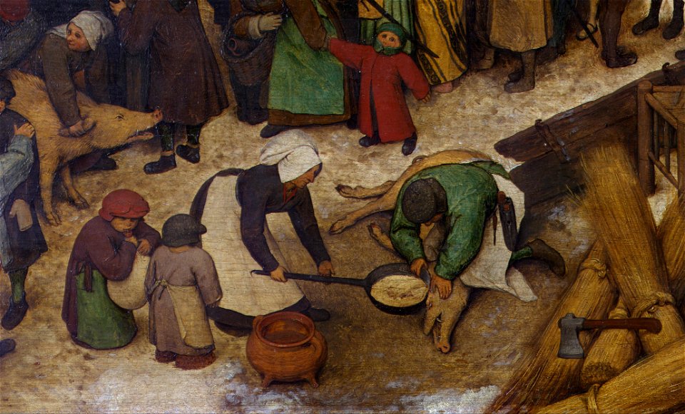 Pieter Bruegel der Ältere - Volkszählung zu Bethlehem (Schweineschlachtung)