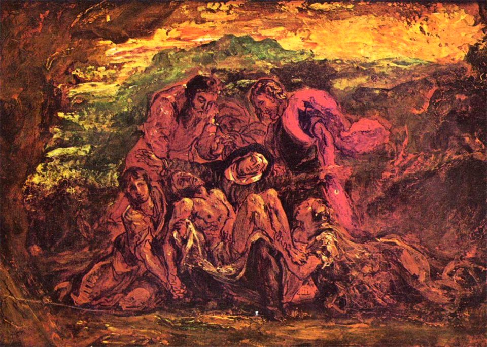 Pieta (draft - Delacroix) Louvre RF 1943-6