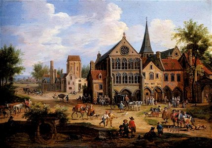 Pieter Bout - A Town Scene - WGA02958. Free illustration for personal and commercial use.