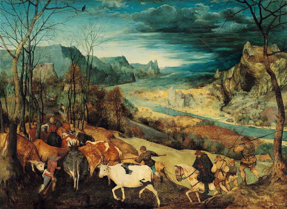 Pieter Bruegel d. Ä., , Kunsthistorisches Museum Wien, Gemäldegalerie - Heimkehr der Herde (Herbst) - GG 1018 - Kunsthistorisches Museum
