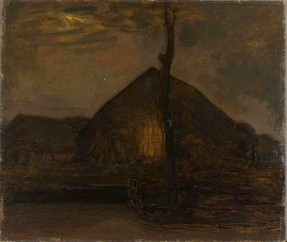 Piet Mondriaan - Gabled farm hut in the evening - 0334253 - Kunstmuseum Den Haag