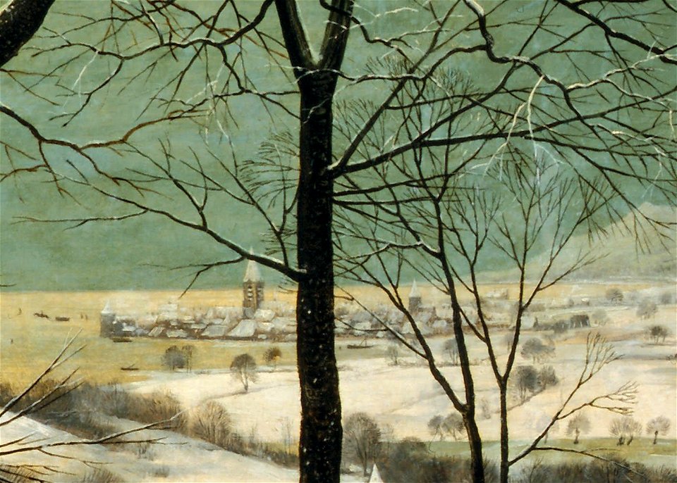 Pieter Bruegel the Elder - Hunters in the Snow (Detail, Remote Town)