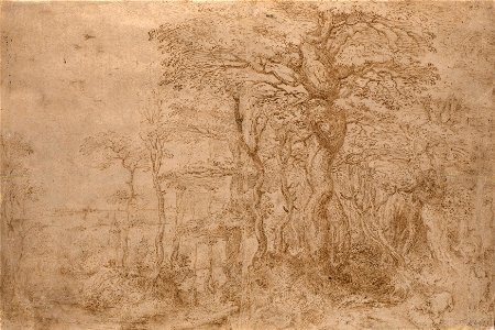 Pieter Bruegel the Elder - Sylvan Landscape with Five Bears - Google Art Project. Free illustration for personal and commercial use.