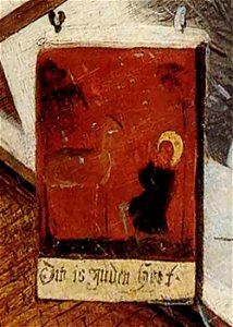 Pieter Bruegel the Elder - Hunters in the Snow (Distorted detail, Signboard)