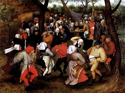 Pieter Brueghel the Younger - Peasant Wedding Dance (Brussel) - WGA03635. Free illustration for personal and commercial use.