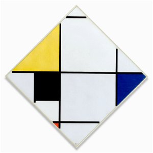 Piet Mondrian - Lozenge Composition with Yellow, Black, Blue, Red, and Gray - 1957.307 - Art Institute of Chicago. Free illustration for personal and commercial use.