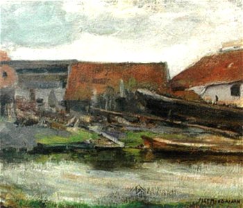 Piet Mondriaan - Scheepstimmerwerf (authentiek) - A177 - Piet Mondrian, catalogue raisonné
