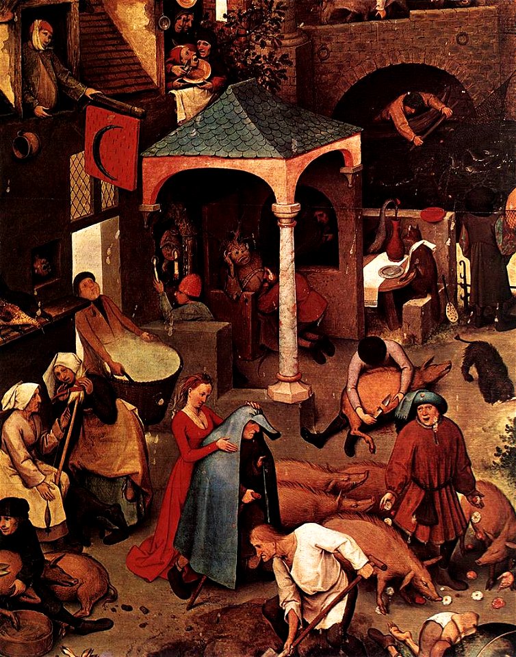 Pieter Bruegel the Elder - Netherlandish Proverbs (detail) - WGA3368