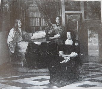 Pieter de Hooch - A Man with a Book and Two Women