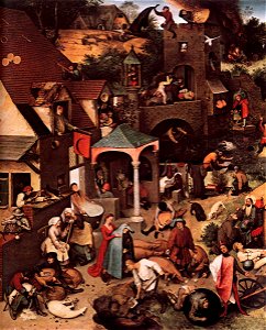Pieter Bruegel the Elder - Netherlandish Proverbs (detail) - WGA3367