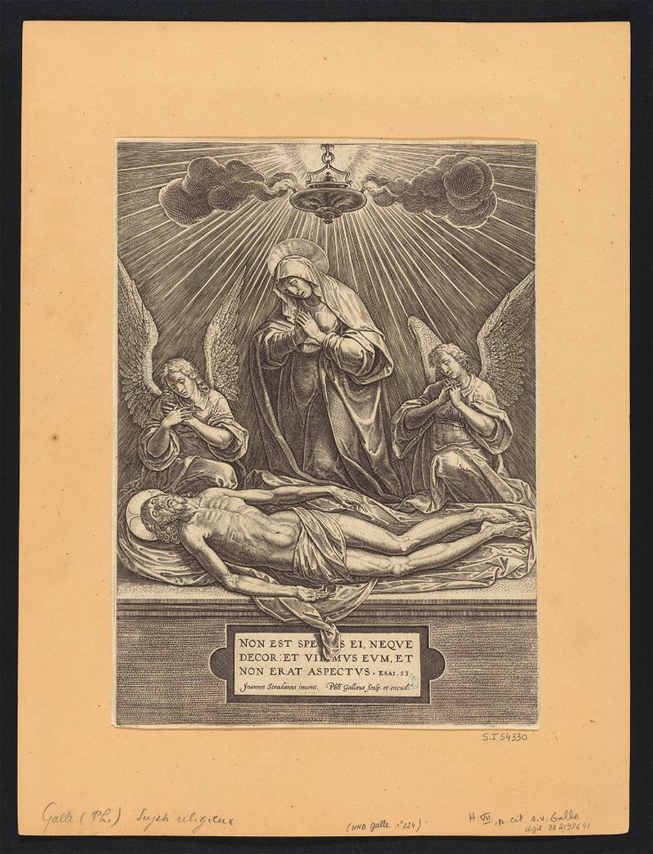 Pieta s.d print by Stradanus, S.I 54330, Prints Department, Royal Library of Belgium