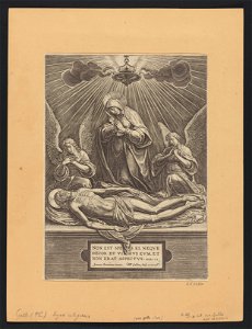 Pieta s.d print by Stradanus, S.I 54330, Prints Department, Royal Library of Belgium