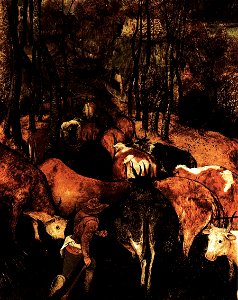 Pieter Bruegel the Elder - The Return of the Herd (detail) - WGA3458