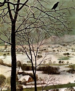Pieter Bruegel the Elder - The Hunters in the Snow (detail) - WGA3436. Free illustration for personal and commercial use.