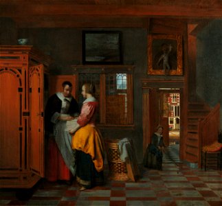 Pieter de Hooch - At the Linen Closet