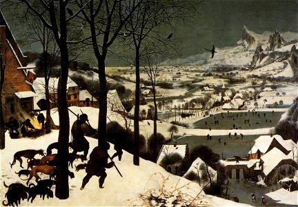 Pieter Bruegel the Elder - The Hunters in the Snow (January) - WGA3434. Free illustration for personal and commercial use.