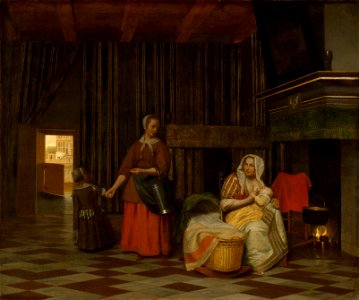 Pieter de Hooch - Woman and Child with Serving Maid - Google Art Project