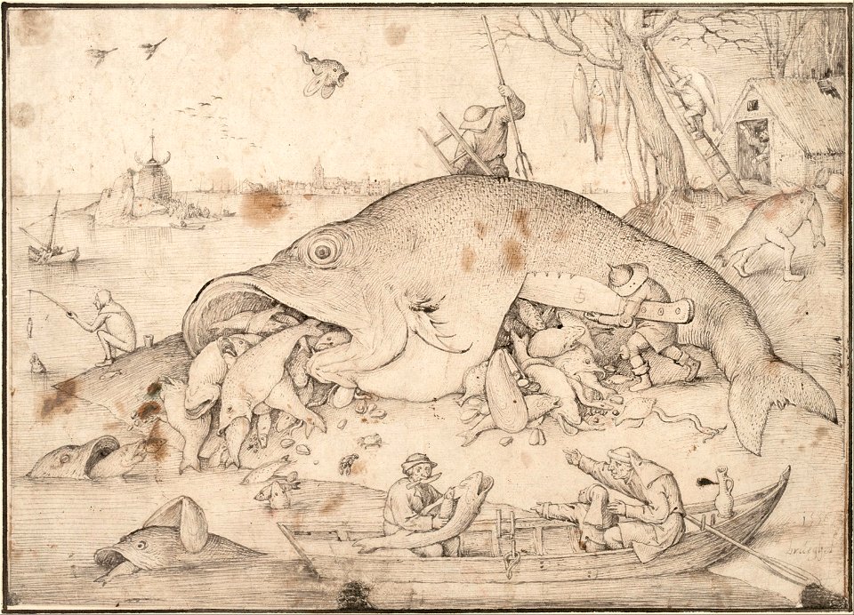 Pieter Bruegel the Elder - Big Fish Eat Little Fish, 1556 - Google Art Project
