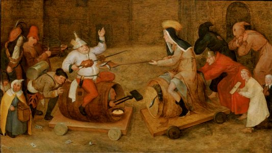 Pieter Bruegel de Oude - Bestrijden tussen Carnaval en Vasten (Boston)