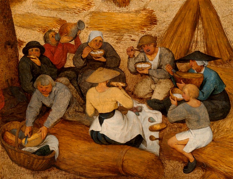 Pieter Bruegel de Oude - De graanoogst detail1
